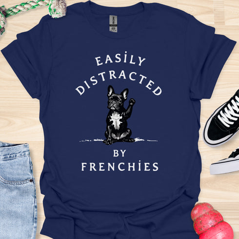 Easily distracted by frenchies - V17 - The Wave T-Shirt